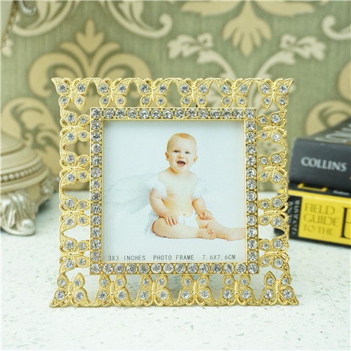 Metal photo frame / crystals butterfly picture frame