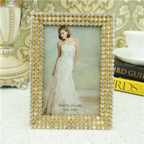 Metal photo frame/ elegant pearls wedding photo frame
