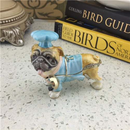 Blue Small Dog Jewelry Box/Imitation Ceramic Jewel Box