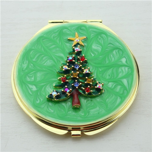 Christmas tree compact mirror