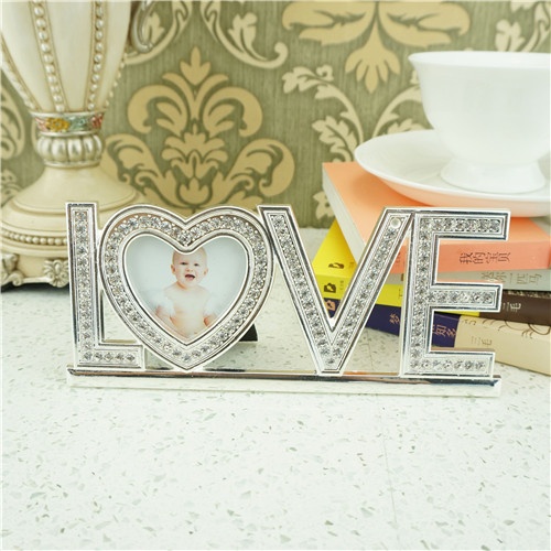 Metal photo frame / crystals Valentine's day gift