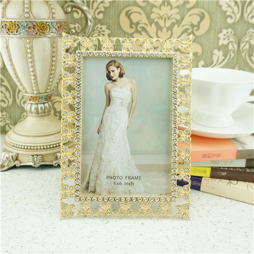 Metal photo frame / crystals butterfly picture frame