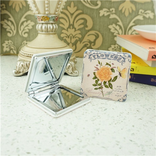 PU compact mirror/folded square compact mirror