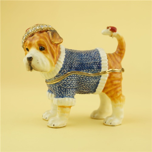 Gifts handmade enamel dog jewelry box birthday gift ideas promotional gifts pewter jewelry box