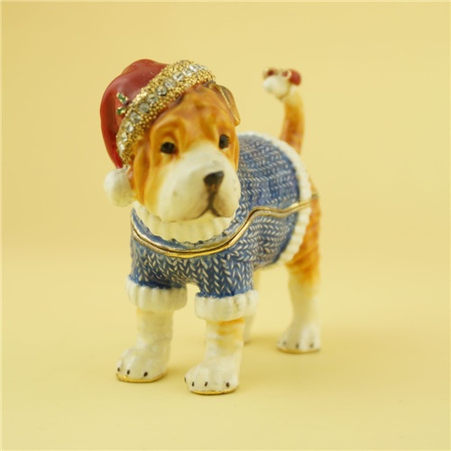 Gifts handmade enamel dog jewelry box birthday gift ideas promotional gifts pewter jewelry box