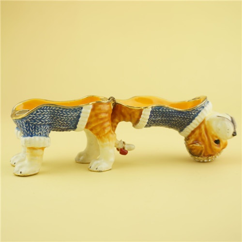 Gifts handmade enamel dog jewelry box birthday gift ideas promotional gifts pewter jewelry box