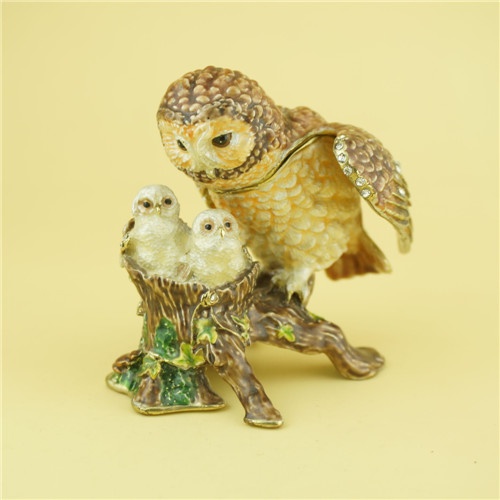 Pewter jewelry box / Owl pewter jewelry box