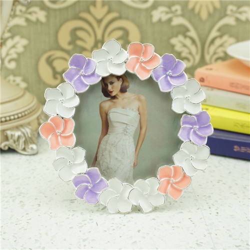 Metal photo frame / Colorful flower photo frame