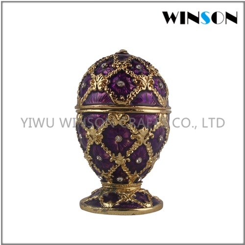 Pewter Jewelry Box / Crytals Faberge Eggs Jewelry Box