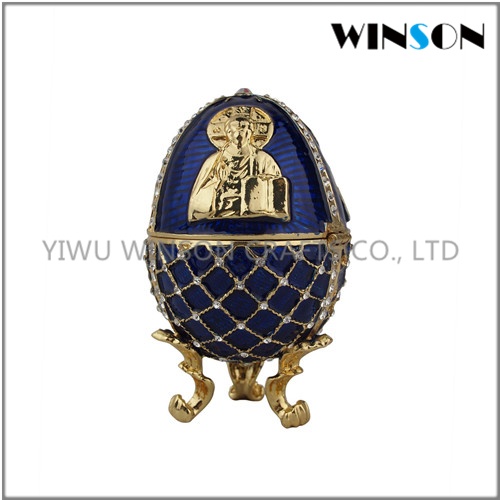Pewter Jewelry Box / Crytals Faberge Eggs Jewelry Box