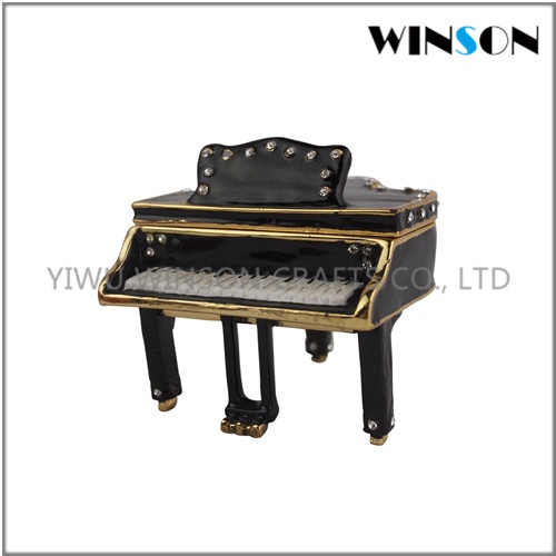 Pewter Jewelry Box / Crytals Musical Instruments Jewelry Box