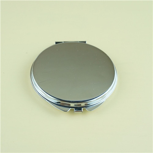 plain engraved compact mirror/silver plated compact mirror