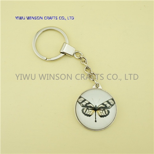 Single Side Crystal Butterfly Key Chain/Custom Logo Key Chain