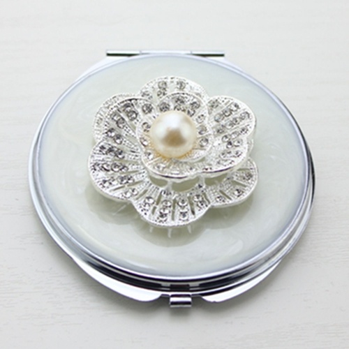 Jewelled Flower Compact Mirror