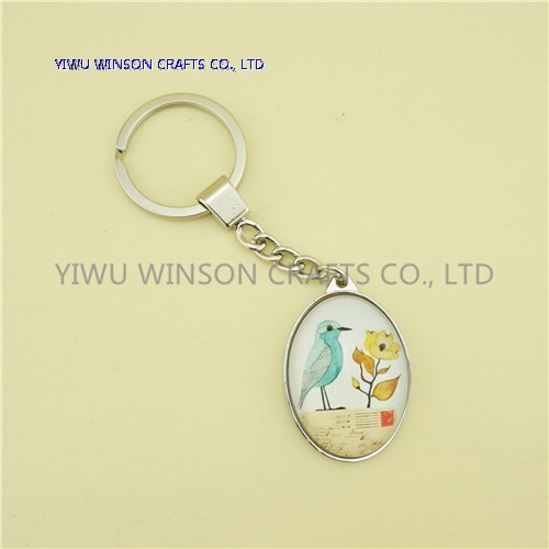 Single Side Bird Crystal Key Chain/Custom Logo Key Chain