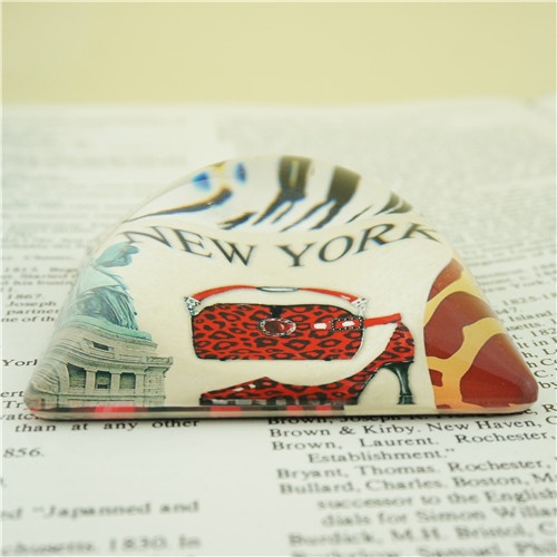 New York Souvenir/Coloured Glass Paperweights/Square Dome Look