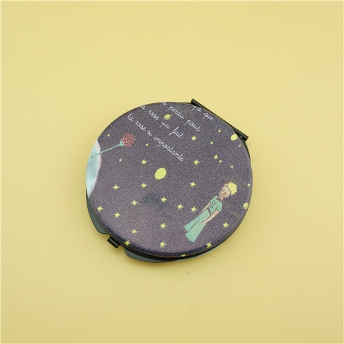 Personalized compact mirror/round PU compact mirror