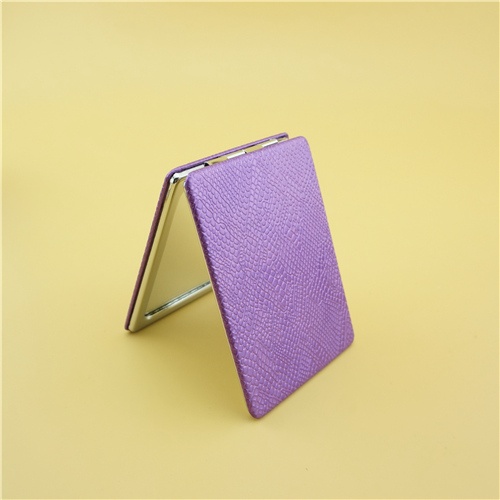 Simple rectangle metal compact mirror/PU compact mirror