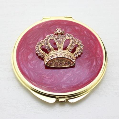 Crystal crown compact mirror