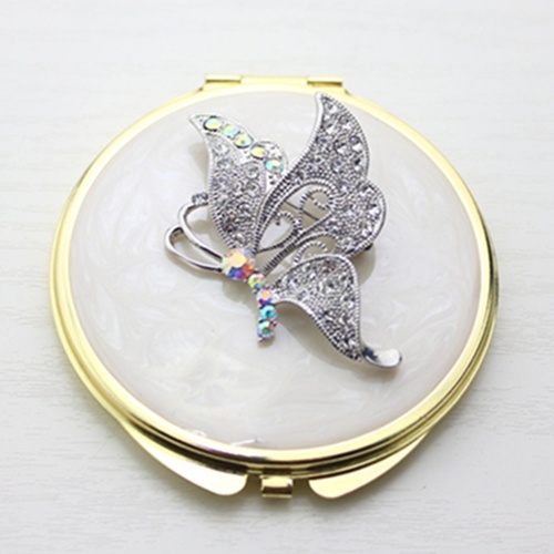 Metal butterfly pocket mirror