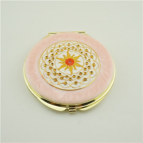 Metal two-sided portable compact mirror/folding makeup mirror
