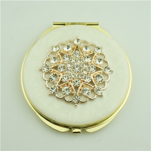 Flower crystal makeup mirror/Double-sided compact mirror