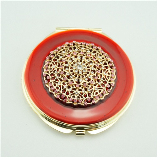 Red compact mirror/Metal compact mirror