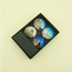 Crystal Glass Magnet Set of 4 - Attractions Tourist Gifts