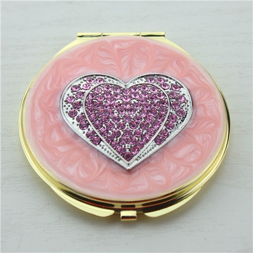 Diamonds heart compact mirror