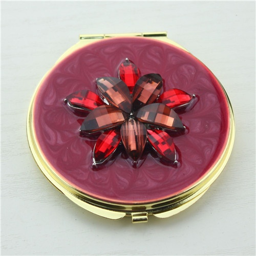 Colorful acrylic flower compact mirror