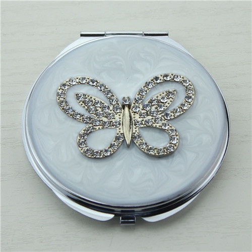 Crystals butterfly compact mirror
