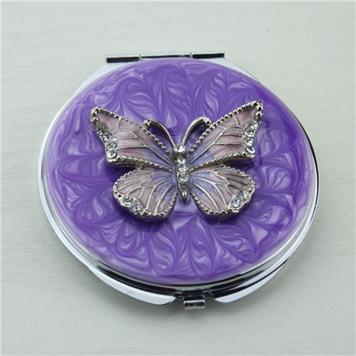 Crystals butterfly compact mirror