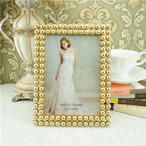 Metal photo frame/pearls photo frame