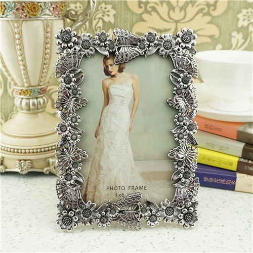 Metal photo frame/butterfly decored home decor photo frame