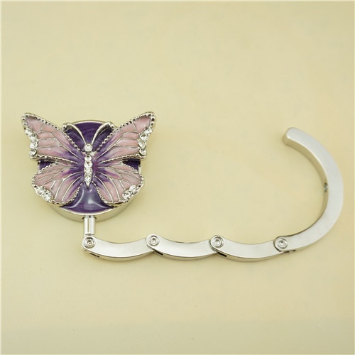 Metal bag hanger / enamel butterfly