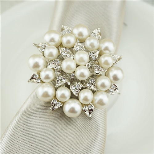 Metal Napkin Ring /Wedding Decoration Pearls Napkin Ring