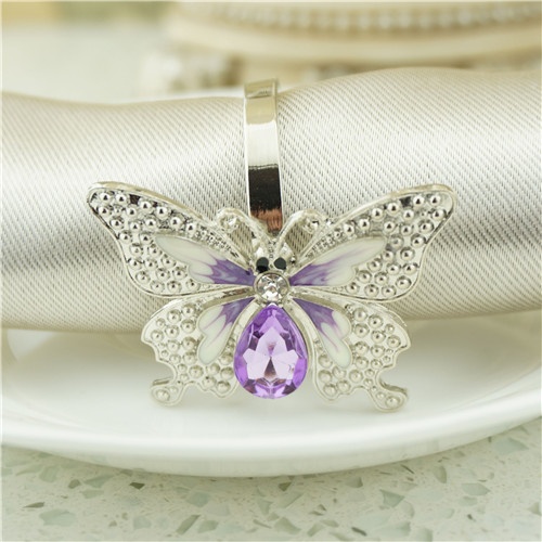 Metal Napkin Ring / Purple Butterfly Napkin Ring