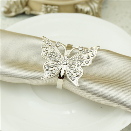 Metal Napkin Ring / Silver butterfly napkin ring
