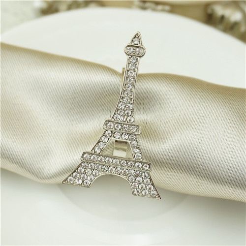 Metal Napkin Ring / Crystals Eiffel Tower Napkin Ring