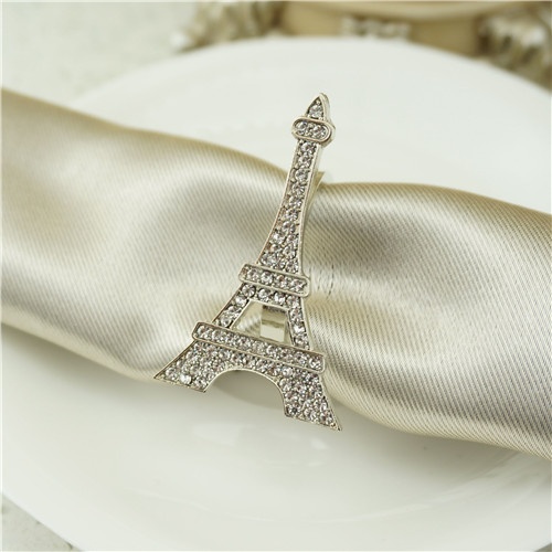 Metal Napkin Ring / Crystals Eiffel Tower Napkin Ring