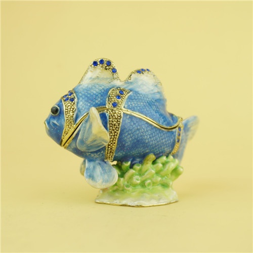 Pewter jewelry box / Beautiful fish shape home decoration