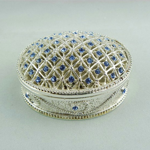 Lady Keepsake Jewelry Box with diamonds, decorative crystal jewelry box