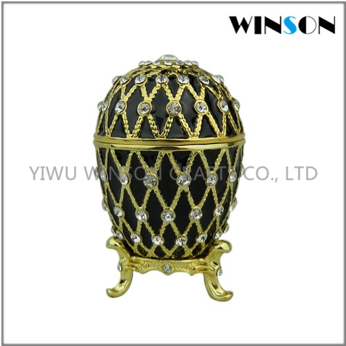 faberge eggs shape trinket box/pewter jewelry box/handmade vintage
