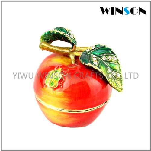 apple pewter jewelry box/jeweled trinket boxhome decor jewelry box