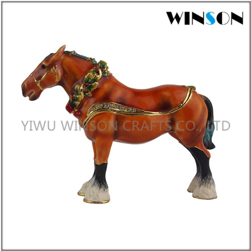 handmade horse shape jewelry box/pewter jewelry box/decorative crystal