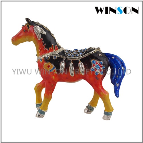 Pewter Jewelry Box / Crytals Horse Jewelry Box