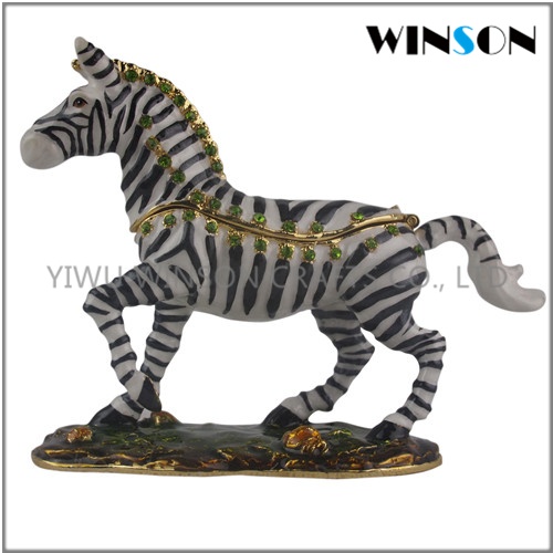 Pewter Jewelry Box / Crytals Zebra Jewelry Box