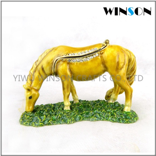 Pewter Jewelry Box / Crytals Horse Jewelry Box