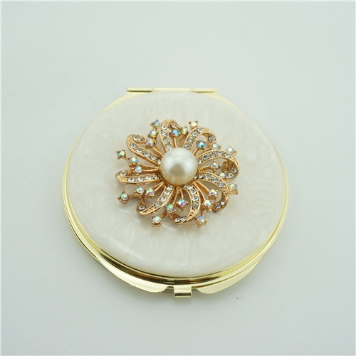 Jewelled Enamel Compact Mirror/Cosmetic Mirror