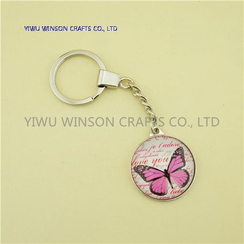 Single Side Crystal Butterfly Key Chain/Custom Logo Key Chain